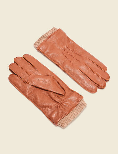 Gants en cuir marron homme