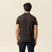 Polo cintr&eacute; en coton manches courtes gris fonc&eacute; homme