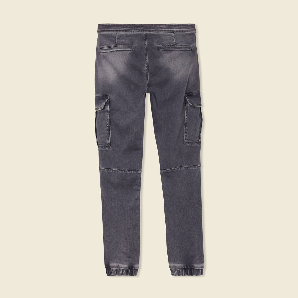 Jeans battle à coulisse denim gris homme