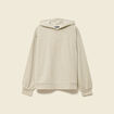 Sweat &agrave; capuche manches longues brillant gris femme