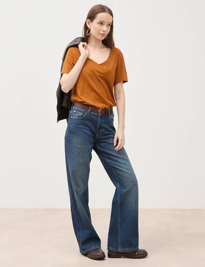 T-shirt manches courtes camel femme