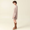 Robe pull droite col montant taupe femme