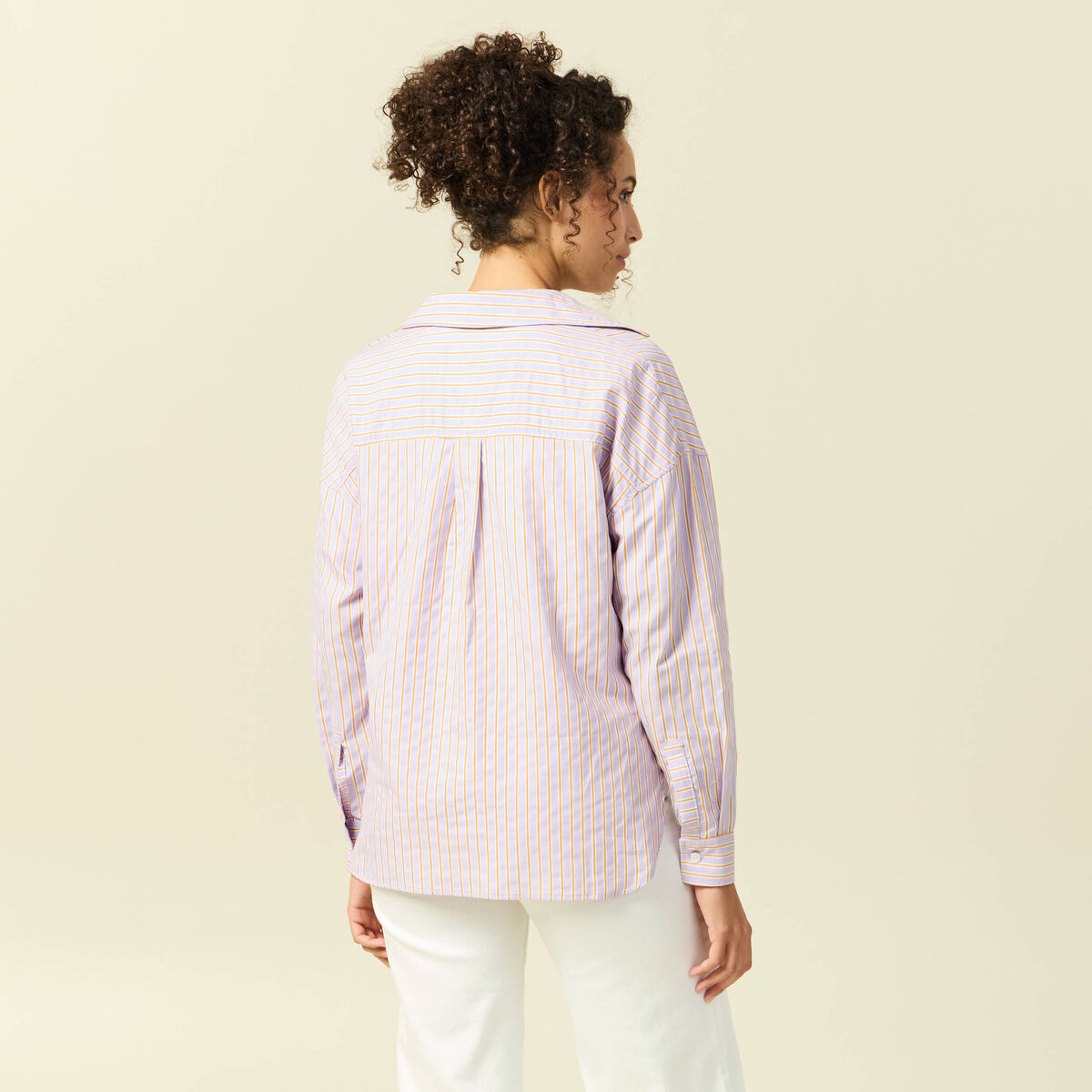 Chemise oversize en coton bleu ciel femme