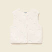 Gilet sherpa sans manches col rond ecru femme