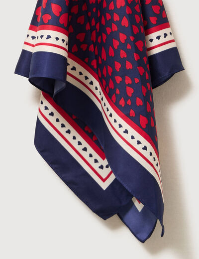 Foulard satin&eacute; rouge femme