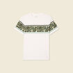 T-shirt coupe droite en coton col rond vert olive homme