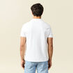 Polo cintr&eacute; col cubain manches courtes blanc homme