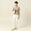 Pull à capuche gris homme