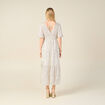 Robe longue évasée fluide blanc femme