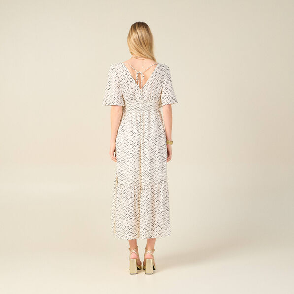 robe longue evasee fluide blanc femme Robe longue évasée fluide blanc femme