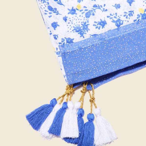 foulard a pampilles bleu electrique femme Foulard à pampilles bleu electrique femme