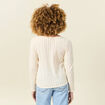 T-shirt manches longues ajouré ecru femme