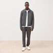 Blouson manches longues doubl&eacute; gris fonc&eacute; homme