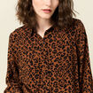Chemise manches longues fluide marron foncé femme