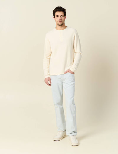T-shirt manches longues ecru homme
