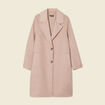 Manteau droit long boutonné marron clair femme