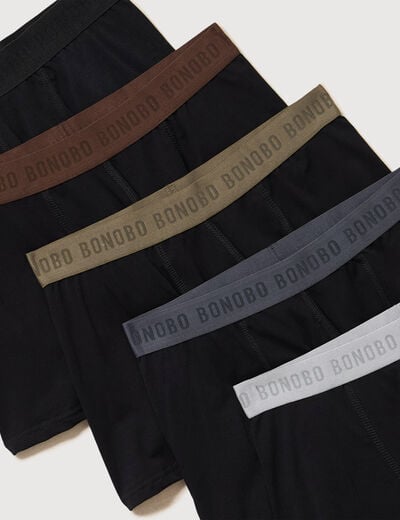 Lot de 5 boxers noir homme