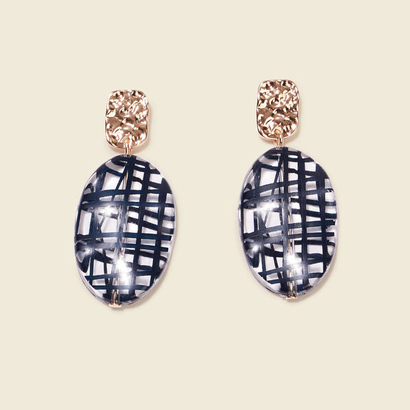 Boucles d'oreilles pendantes bleu foncé femme