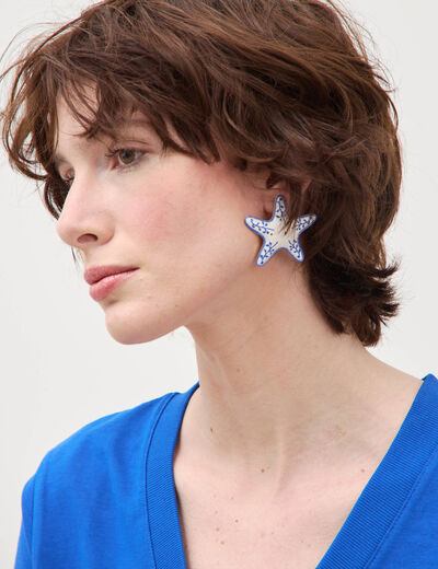 Boucles d'oreilles bleu electrique femme