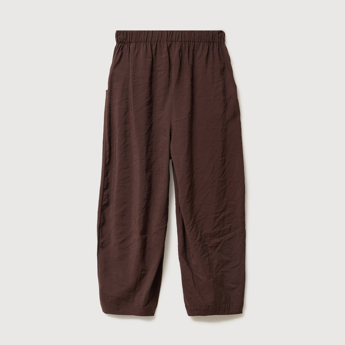 Pantalon loose taille standard marron fonc&eacute; femme