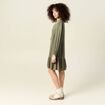 Robe &eacute;vas&eacute;e broderie vert kaki femme