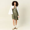 Robe &eacute;vas&eacute;e broderie vert kaki femme