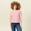 T-shirt manches 3/4 rouge femme