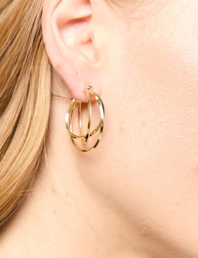 Boucles d'oreilles créoles couleur or femme