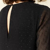 Robe évasée plissée noir femme
