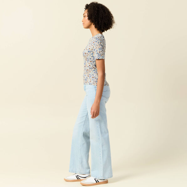 t shirt manches courtes bleu clair femme T-shirt manches courtes bleu clair femme