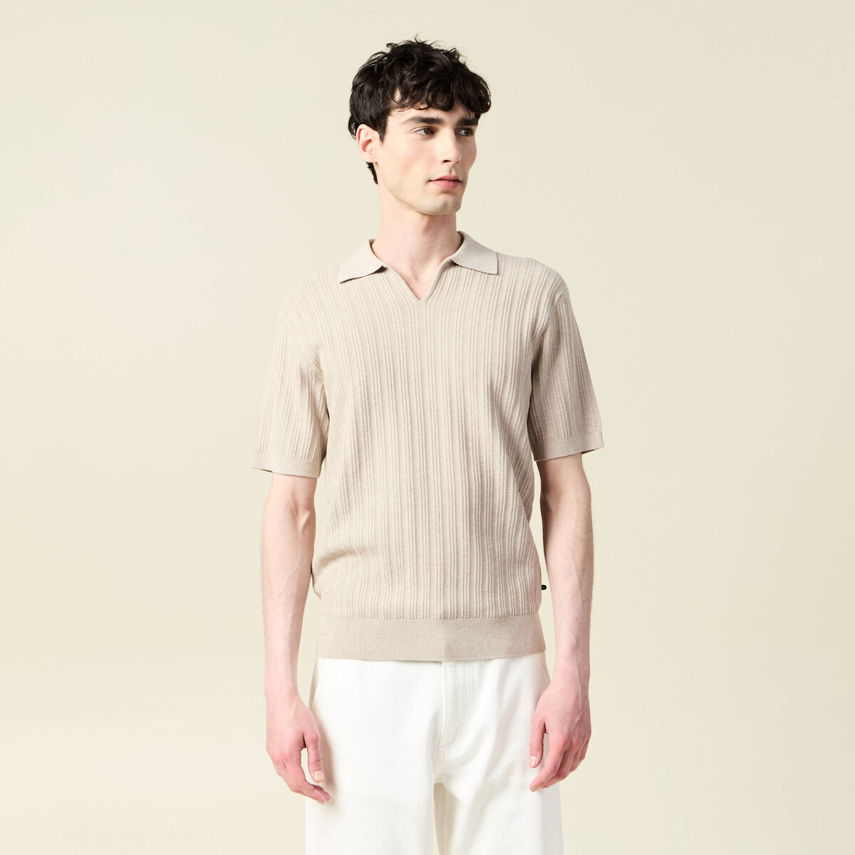 Polo manches courtes gris homme