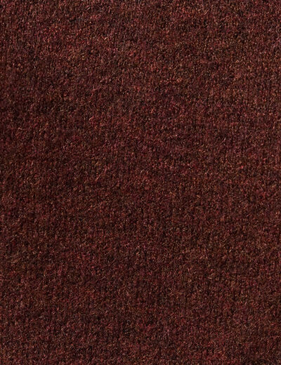 Pull 2 en 1 col rond manches longues marron femme