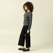 Pull manches longues &agrave; sequins gris fonc&eacute; femme