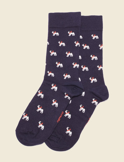 Chaussettes fabriquées en France bleu foncé homme