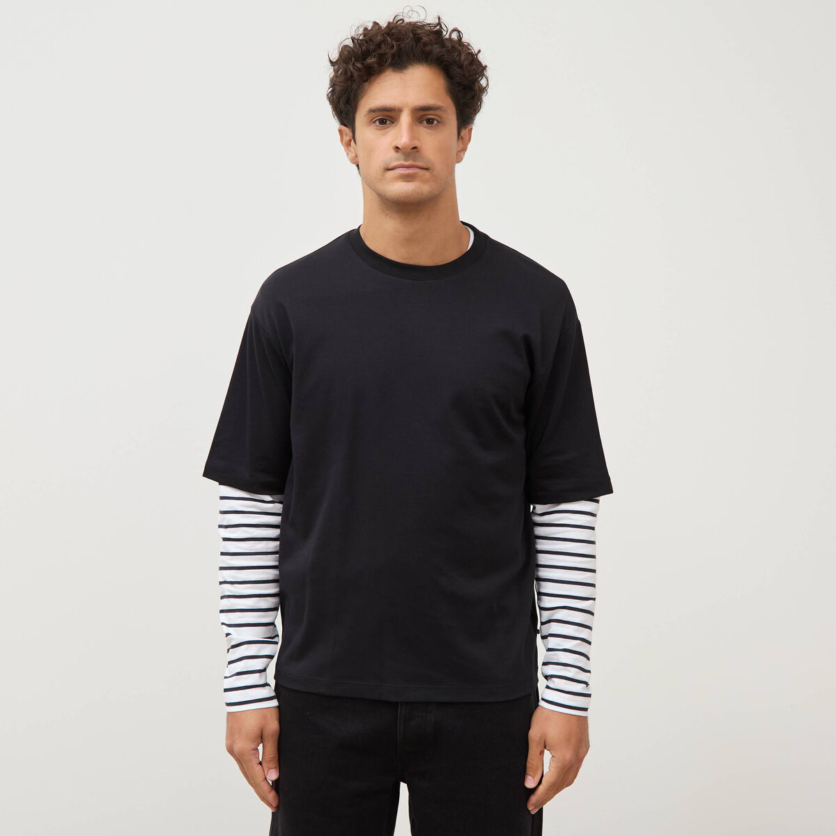 T-shirt manches courtes noir homme