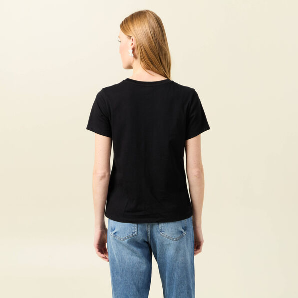 T-shirt manches courtes noir femme