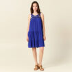 Robe évasée poitrine crochet bleu violet femme