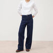 Jeans wide large taille haute denim brut rinse femme
