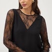 Robe courte &eacute;vas&eacute;e manches longues noir femme