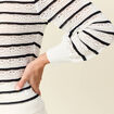 Pull manches longues ajouré ecru femme