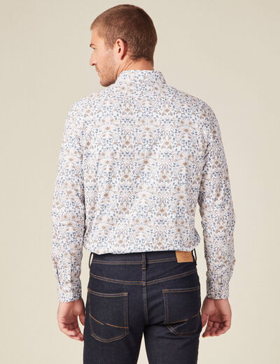 Chemise &agrave; manches longues blanc homme