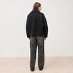 Manteau oversize court col tailleur noir femme