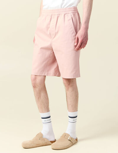 Bermuda droit rose pastel homme