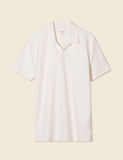 Polo manches courtes ecru homme