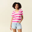 T-shirt manches courtes rose framboise femme