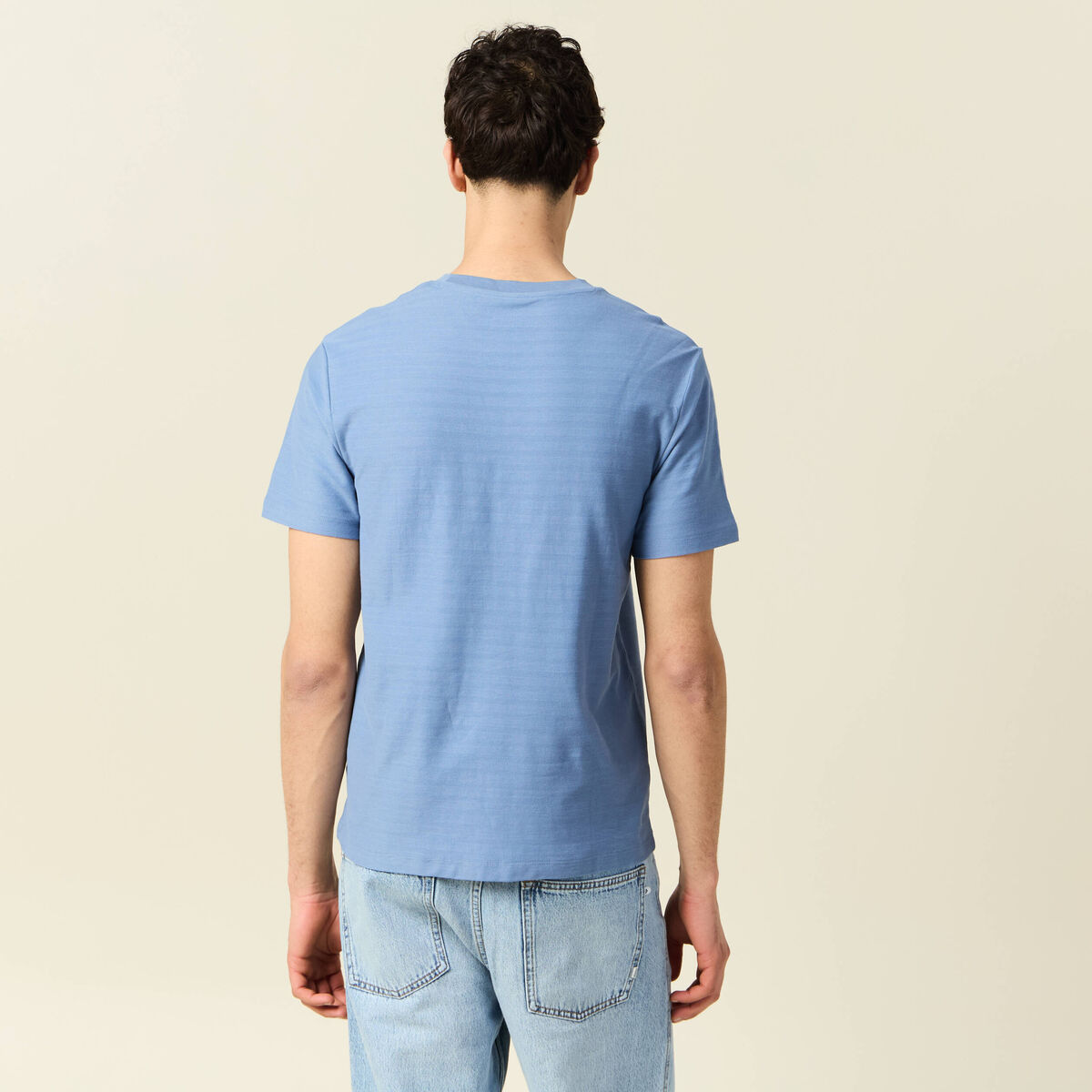 T-shirt manches courtes bleu gris homme