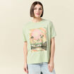 T-shirt oversize en coton vert clair femme