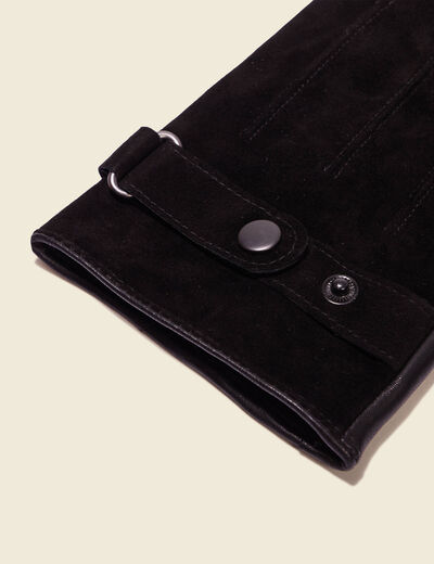 Gants en cuir noir homme