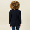 Veste blazer col châle bleu marine femme