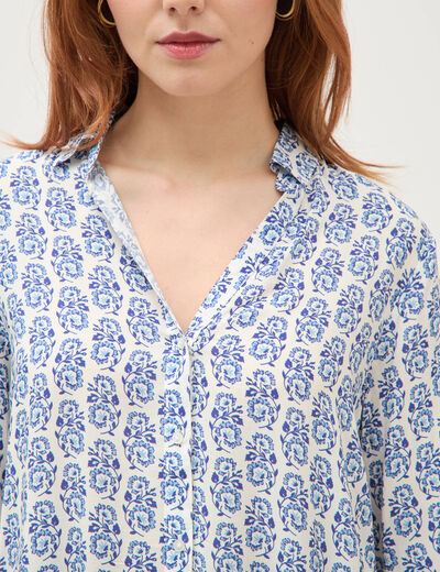 Blouse manches longues blanc femme